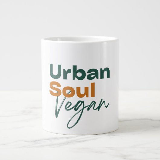 Urban Soul Vegan Minimalist Health and Wellness ジャンボコーヒーマグカップ (正面)