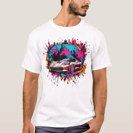 Urban Splatter Sports Car Men's T-Shirt Tシャツ