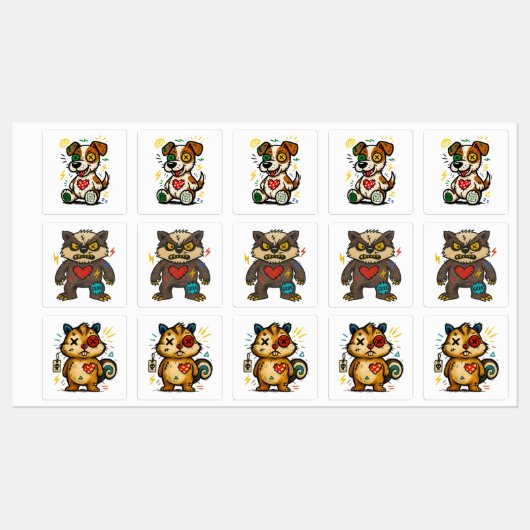 Urban Stitch Trio — Sticker Pack ラベル (シート)