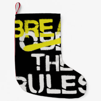 Urban street art break the rules stencil graffiti スモールクリスマスストッキング