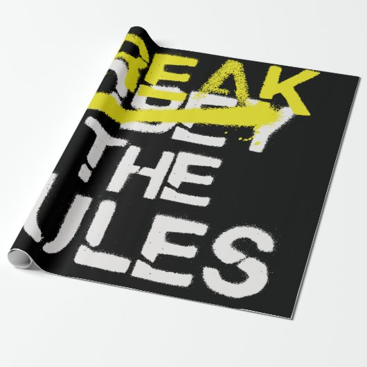 Urban street art break the rules stencil graffiti  ラッピングペーパー (アンロールド)