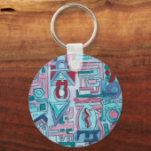 Urban Street Two-Funky Abstract Geometric Art キーホルダー (正面)