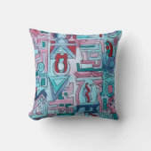Urban Street Two-Funky Abstract Geometric Art クッション (正面)