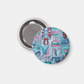 Urban Street Two-Funky Abstract Geometric Art マグネット (正面/裏面)