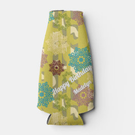 Urban Stripes Abstract Flower Pattern  ボトルクーラー