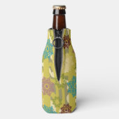 Urban Stripes Abstract Flower Pattern  ボトルクーラー (ボトル裏面)