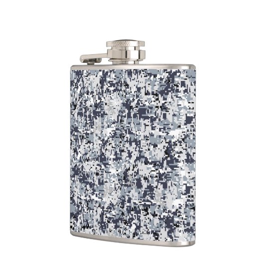 Urban Style Silver Grey Digital Camouflage フラスク (左)