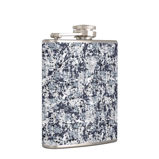 Urban Style Silver Grey Digital Camouflage フラスク (右)