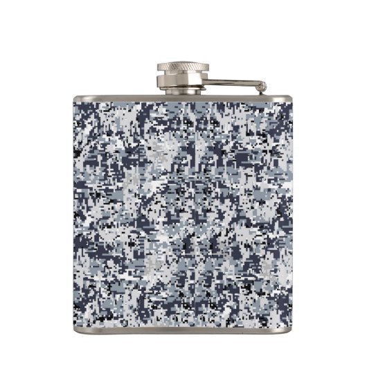 Urban Style Silver Grey Digital Camouflage フラスク (裏面)