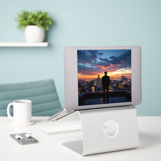 Urban Sunset Reflections シール (デスク上のノートパソコン)