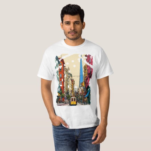 Urban Vibe ：メトロ・モーションを搭載した街並みエレガンス Tシャツ (正面フル)