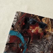 Urban Wolf Collage Street Art Grunge Design ビーチタオル (インサイチュ)