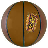 Urban Yellow and Orange Graffiti Handwriting バスケットボール (縦)