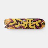 Urban Yellow and Orange Graffiti Handwriting Skate スケートボード (横)