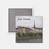 Urban Zurich Switzerland City View写真 マグネット (正面/裏面)