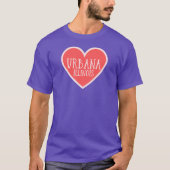 Urbana Illinois Cute Heart Tシャツ (正面)