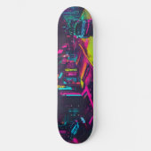 Urbanes neonfarbene Skateboarddeck dynamisch bunt スケートボード (正面)