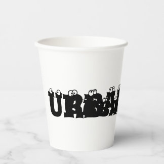 「URBANGLAN」を持つ白いトランスダイデザインのカップ 紙コップ