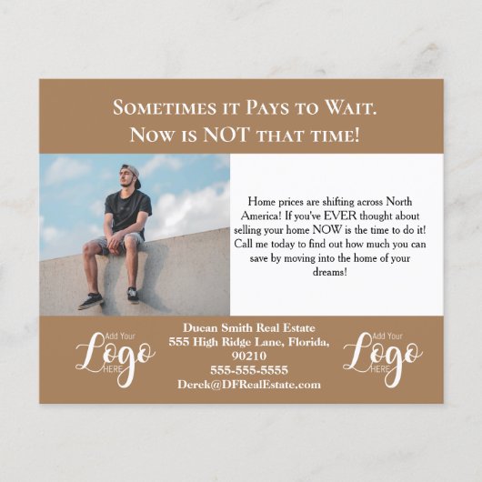 Urgent Call-to-Action Real Estate Card チラシ (正面)