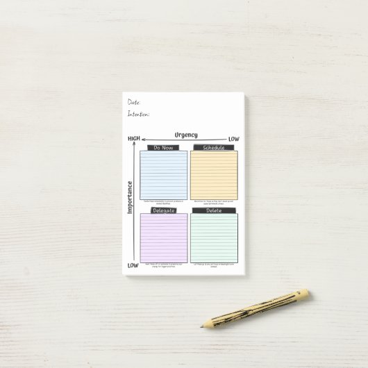 Urgent Important, Eisenhower Matrix Notes ポストイット (デスク上)