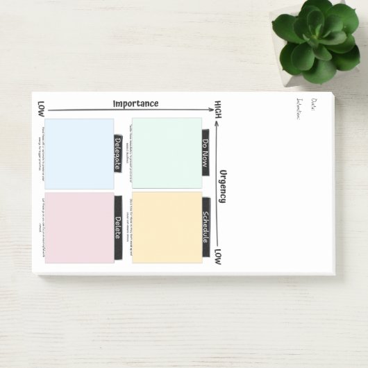 Urgent Important Eisenhower Matrix Post-It Notes ポストイット (オフィス)