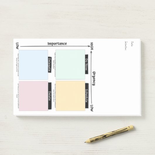 Urgent Important Eisenhower Matrix Post-It Notes ポストイット (デスク)