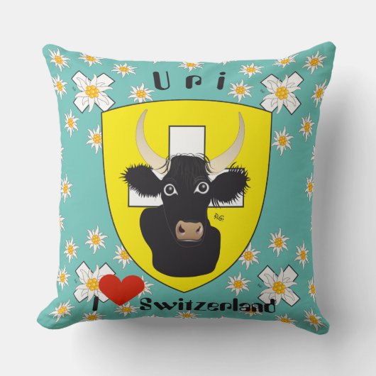 Uri Schweiz Suisse Svizzera Svizra Switzerland クッション (正面)