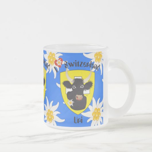 Uri Schweiz Suisse Svizzera Svizra Tasse フロストグラスマグカップ (右)