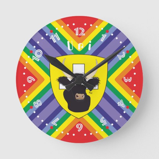 Uri Schweiz Suisse Svizzera Svizra Uhr ラウンド壁時計 (正面)