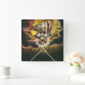 Urizen -ウィリアムブレイク-幾日の古代 スクエア壁時計 (ホーム)