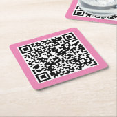 URLにリンクされた個人用QRコード スクエアペーパーコースター (アングル)
