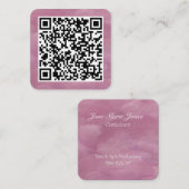 URLにリンクされた個人用QRコード スクエア名刺 (正面/裏面)