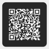 URLの入力とスキャン可能なQRコードの作成 |白黒 スクエアシール (正面)