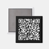 URLの入力とスキャン可能なQRコードの作成 |白黒 マグネット (正面/裏面)