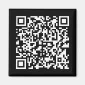 URLの入力とスキャン可能なQRコードの作成 |白黒 マグネット (正面)