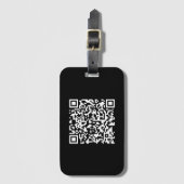 URLの入力とスキャン可能なQRコードの作成 |白黒 ラゲッジタグ (正面縦)