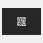 URLの入力とスキャン可能なQRコードの作成 |白黒 ラッピングペーパーシート (正面)