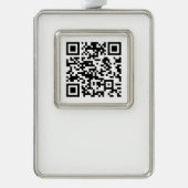 URLを入力して即座に作成されたQRコード シルバープレートフレームオーナメント (正面)