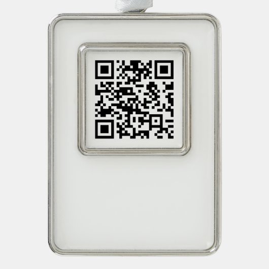 URLを入力して即座に作成されたQRコード シルバープレートフレームオーナメント (正面)
