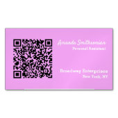 URLパープルにリンクされた個人用QRコード マグネット名刺 (正面)