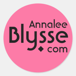 URLプロモーションとして名前をピンクとブラック ラウンドシール