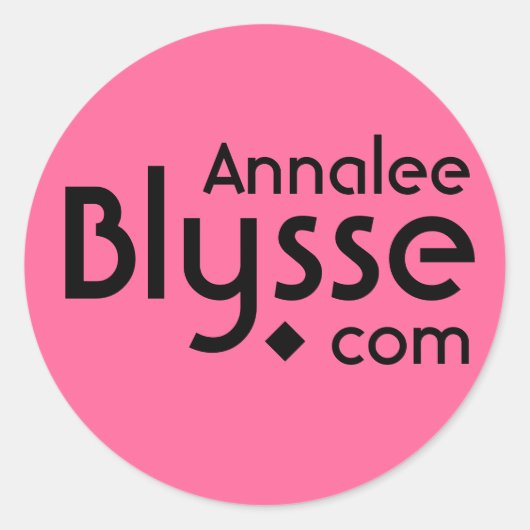 URLプロモーションとして名前をピンクとブラック ラウンドシール (正面)