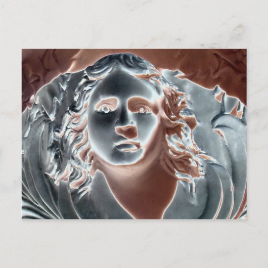 Urn顔銅灰色コンピュータアート ポストカード (正面)