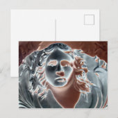 Urn顔銅灰色コンピュータアート ポストカード (正面/裏面)