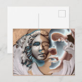 Urn顔銅青コンピュータアート ポストカード (正面/裏面)