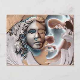 Urn顔銅青コンピュータアート ポストカード