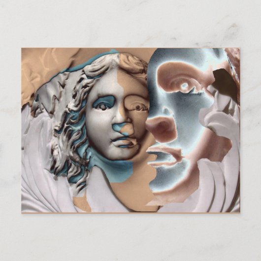 Urn顔銅青コンピュータアート ポストカード (正面)