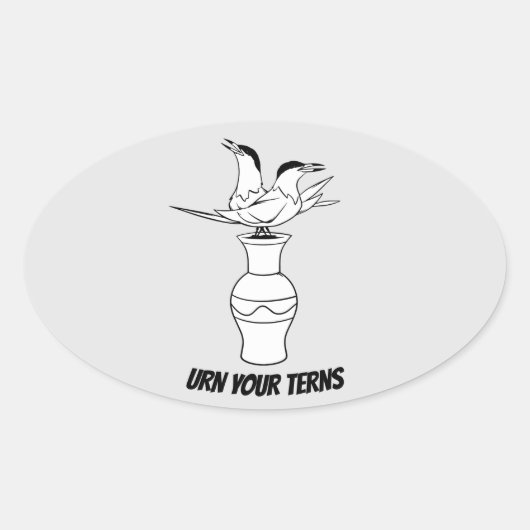 Urn Your Ternsのステッカー 楕円形シール (正面)