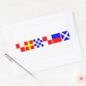 URNU東ミッドランズ海事信号フラグ 長方形シール (封筒)