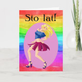Urodziny – 彼女のためのポーランドの誕生日カード カード (正面)